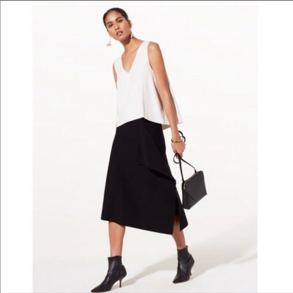 Aritzia Babaton Pamella Side Ruffle Skirt